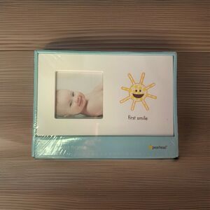 Pearhead Baby Frame First Smile Keepsake Argyle Sun 3 1/2 X 3 1/2 Photo MDF Wood